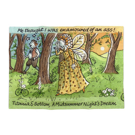 Enamoured of an ass all-over design tea towel
