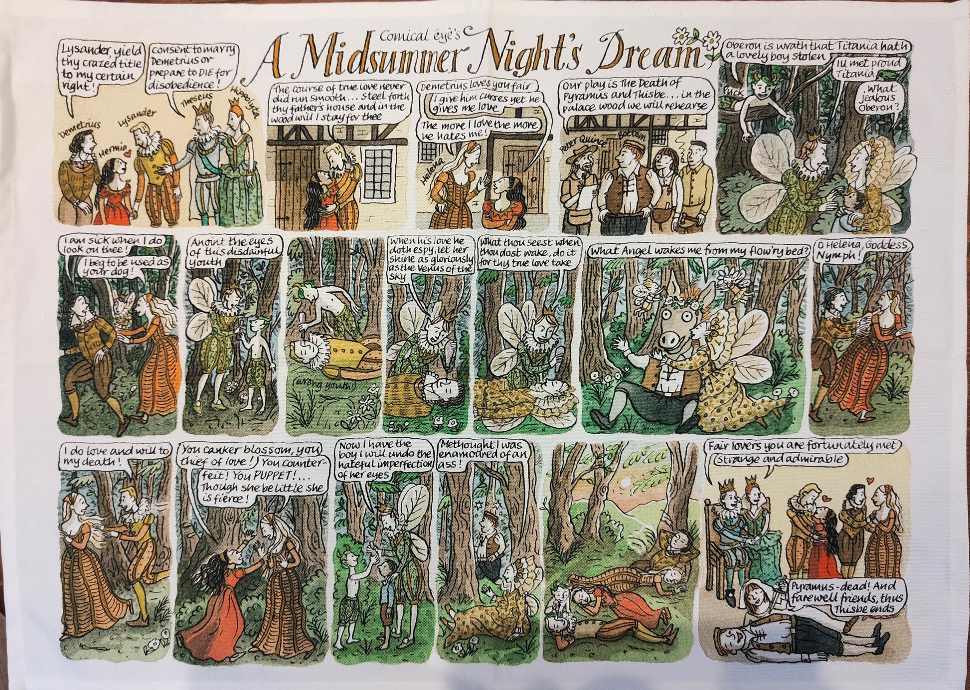 Midsummer Night's Dream - tea towel 