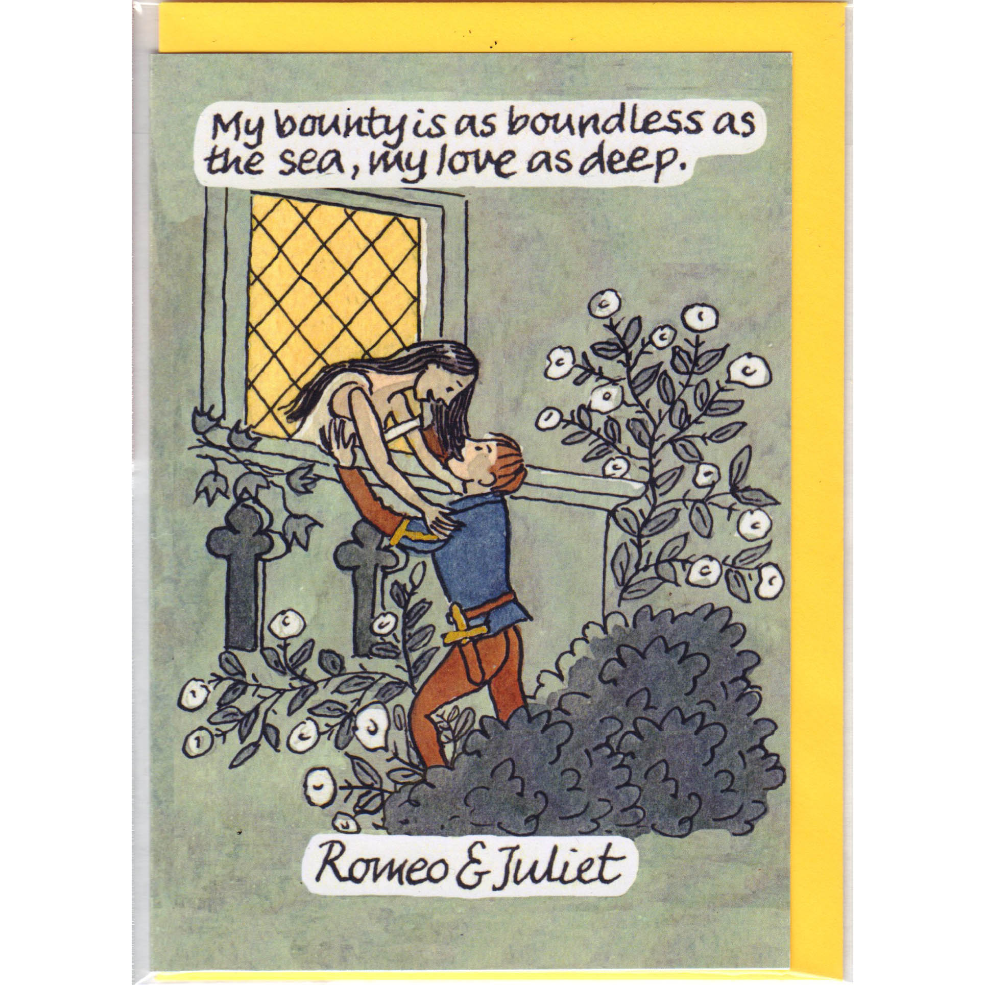 Romeo and Juliet balcony greeting card