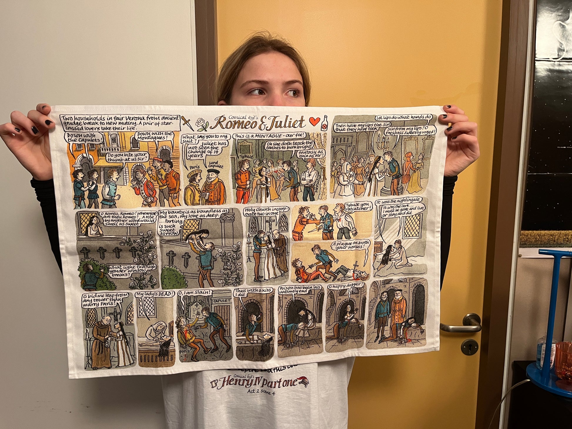 Romeo and Juliet tea towel 
