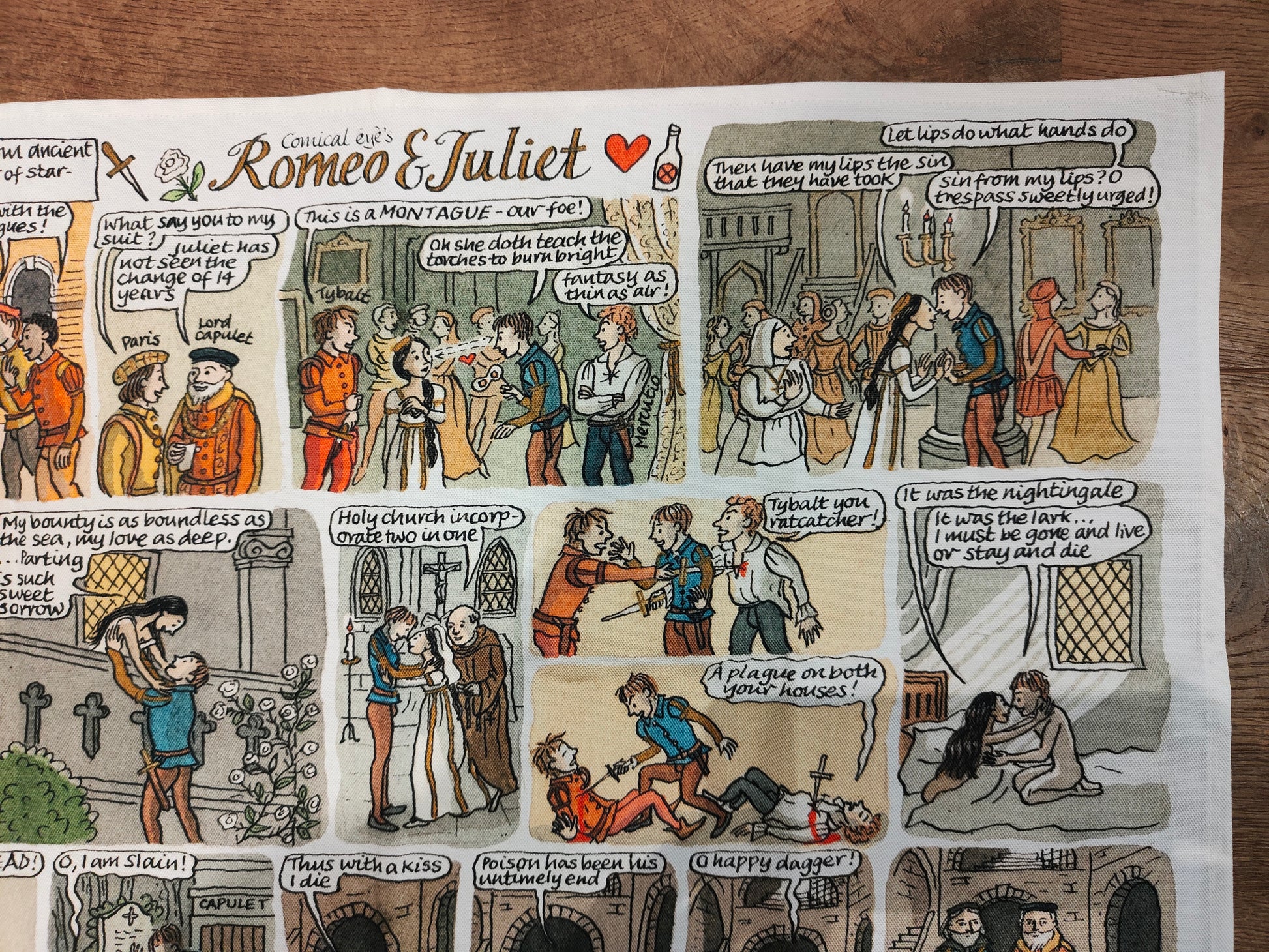 Romeo and Juliet tea towel 