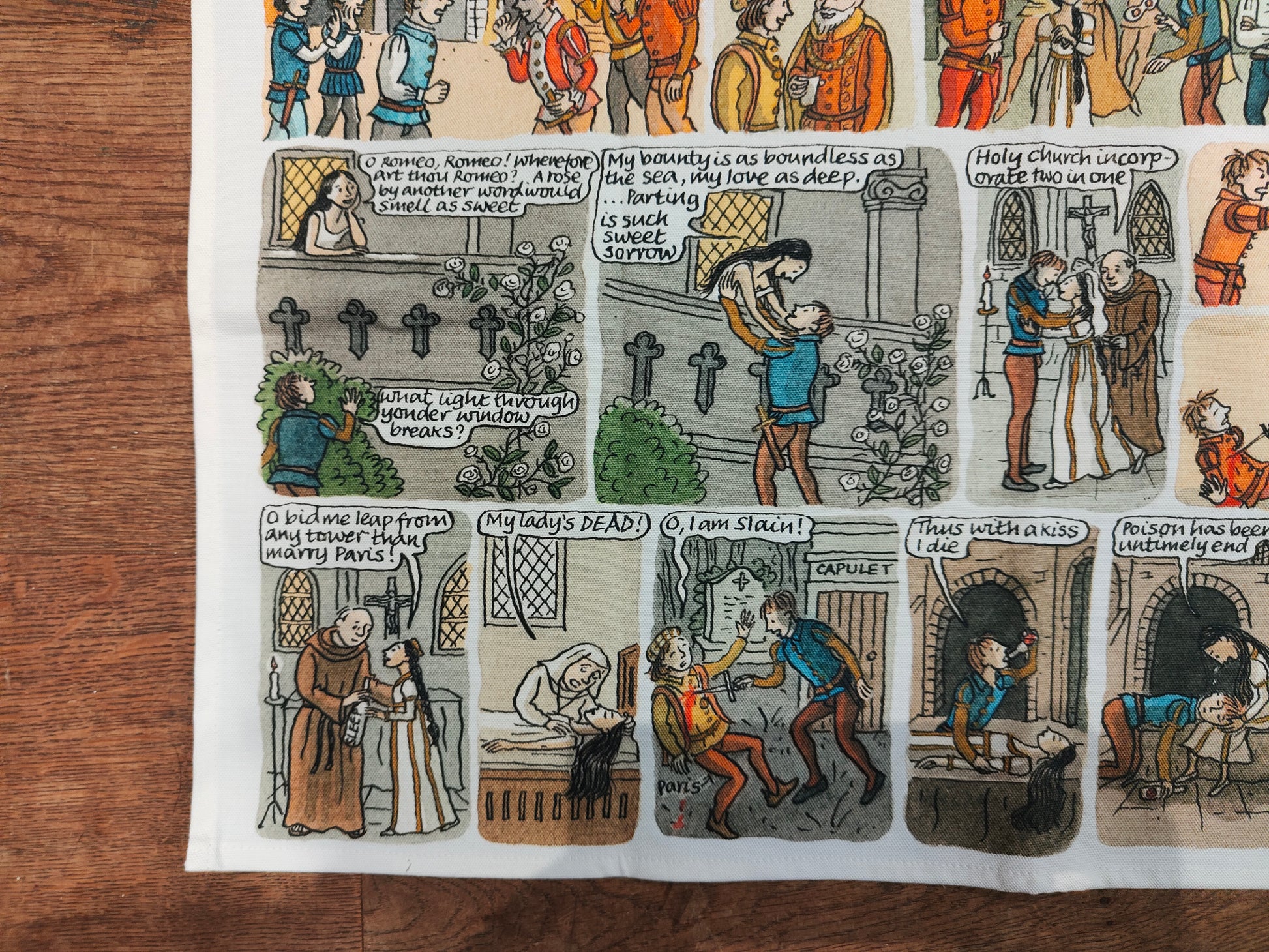 Romeo and Juliet tea towel 